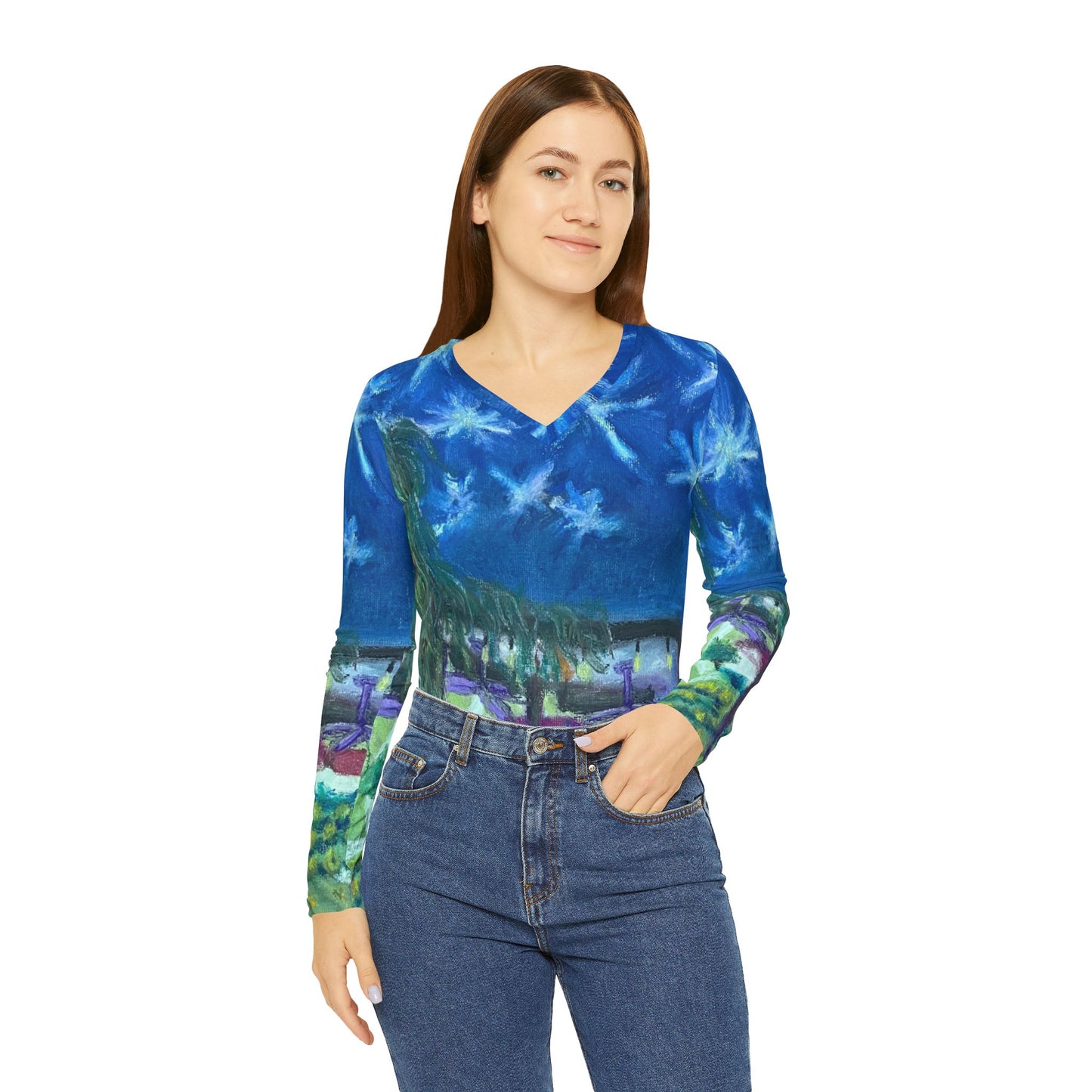 Long Sleeve Shirt-Twilight in Temecula GBV- V-neck Women's