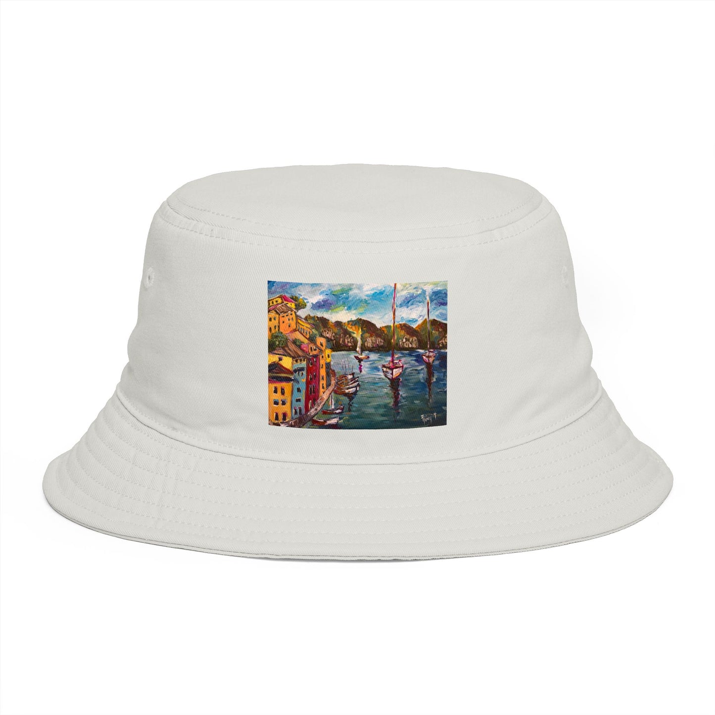 Roxy Rich Fine Art  Portofino Harbor - Bucket Hat — Stylish Durable Travel Hat