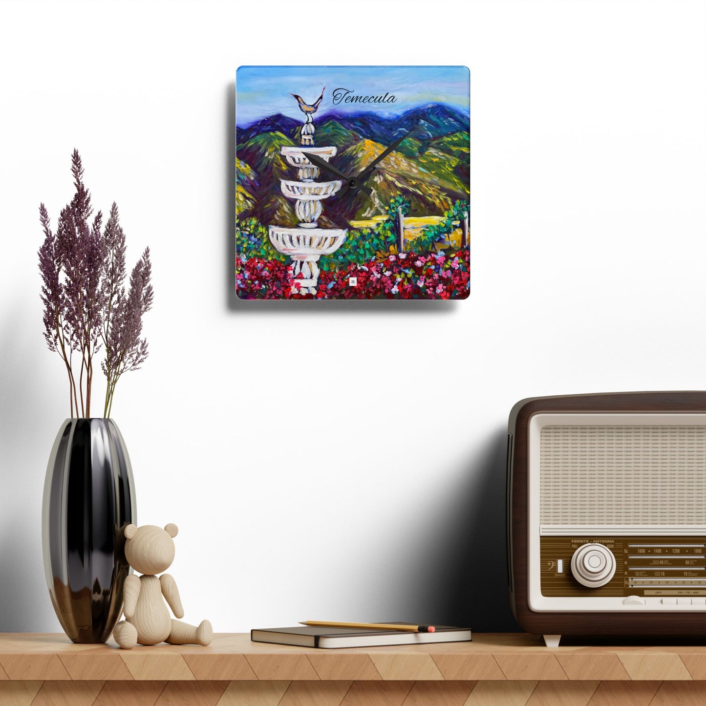 Fountain Vista at GBV "Temecula" Acrylic Wall Clock