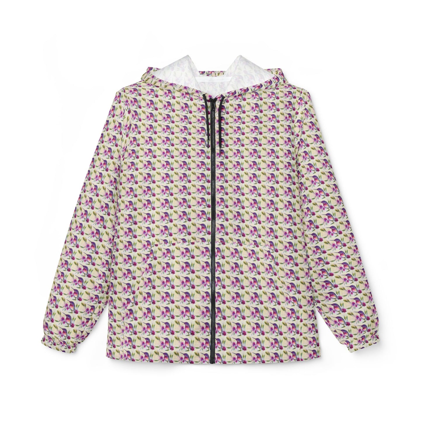 Lightweight Windbreaker Jacket — Flutter Pause-Hummingbird Print