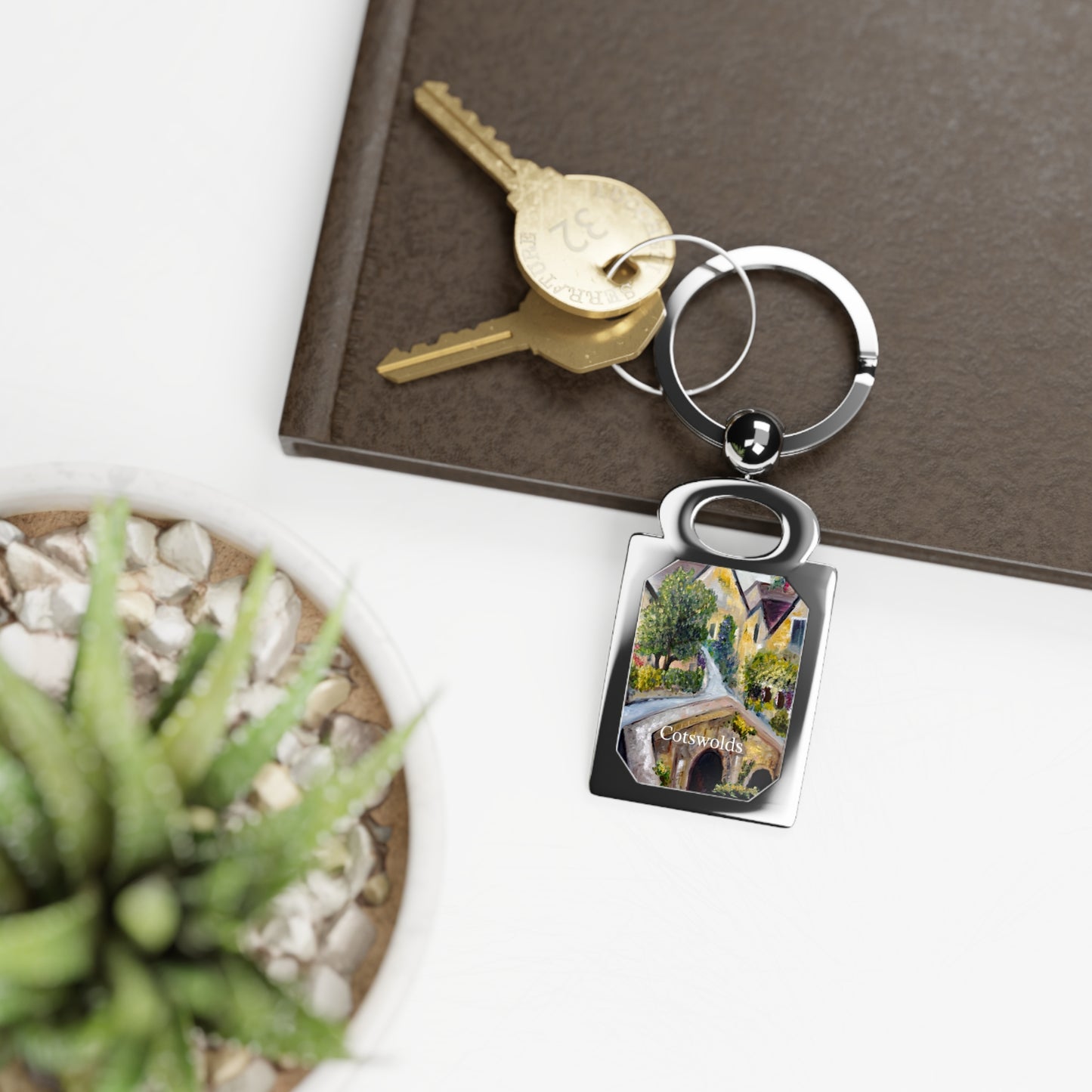 Castle Combe Cotswolds Rectangle Photo Keyring