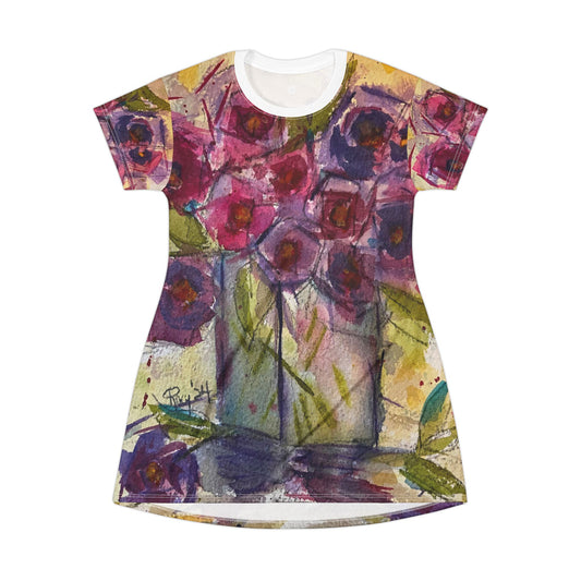 T-Shirt Dress - Spring Roses