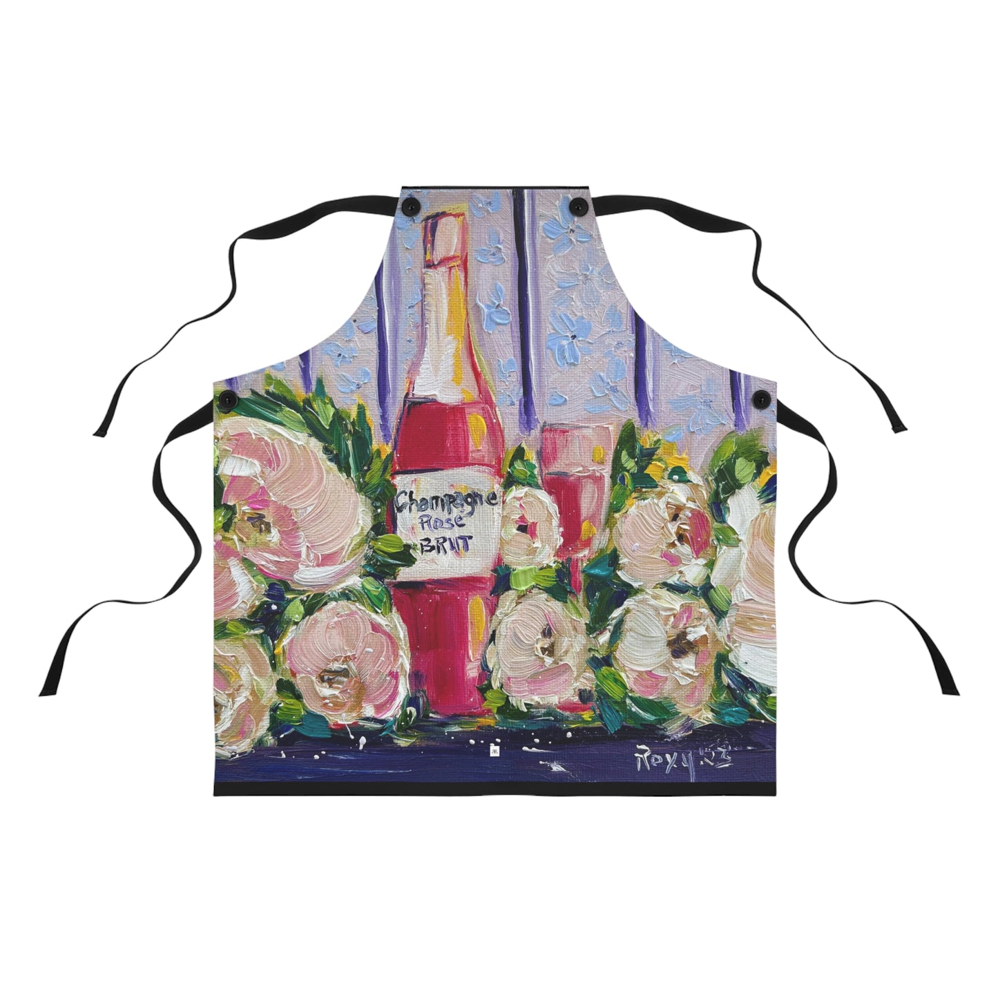 Pink Champagne and Peonies Apron
