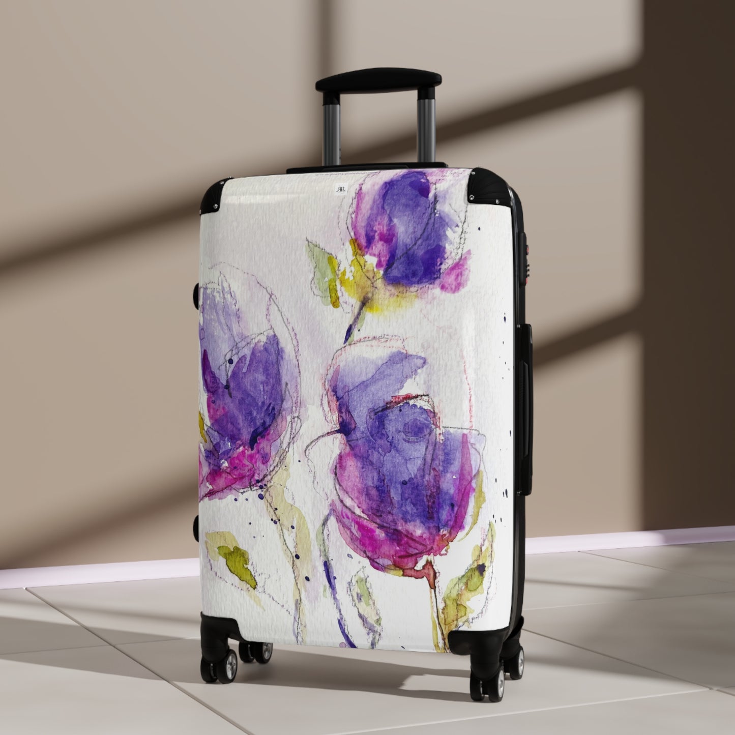 Purple Flowers Carry on Suitcase