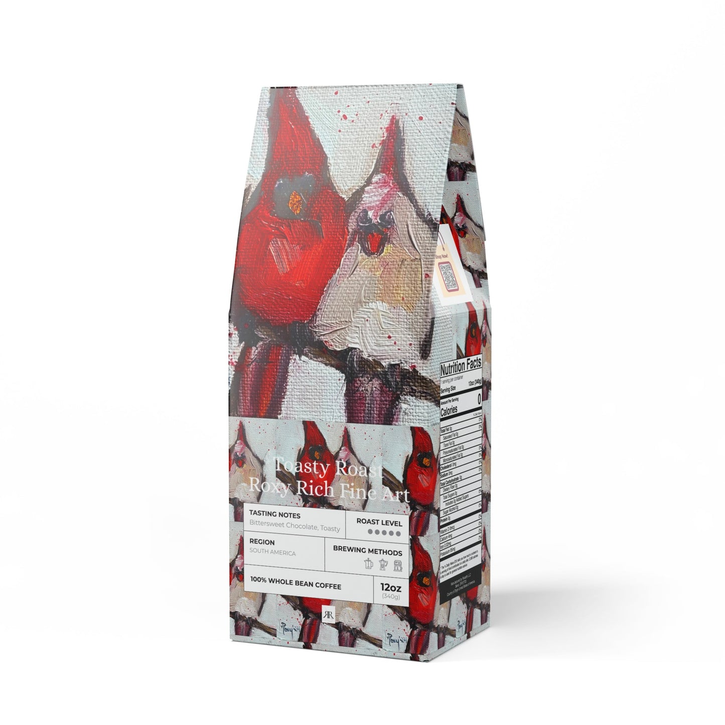 Cute Couple-Cardinal Birds- Café tostado tostado 12.0z Bolsa