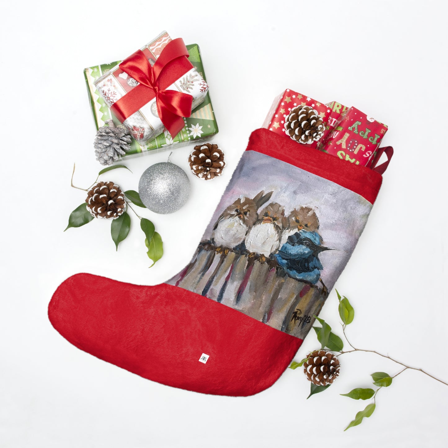 Grumpy Morning Fairy Wrens Christmas Stocking