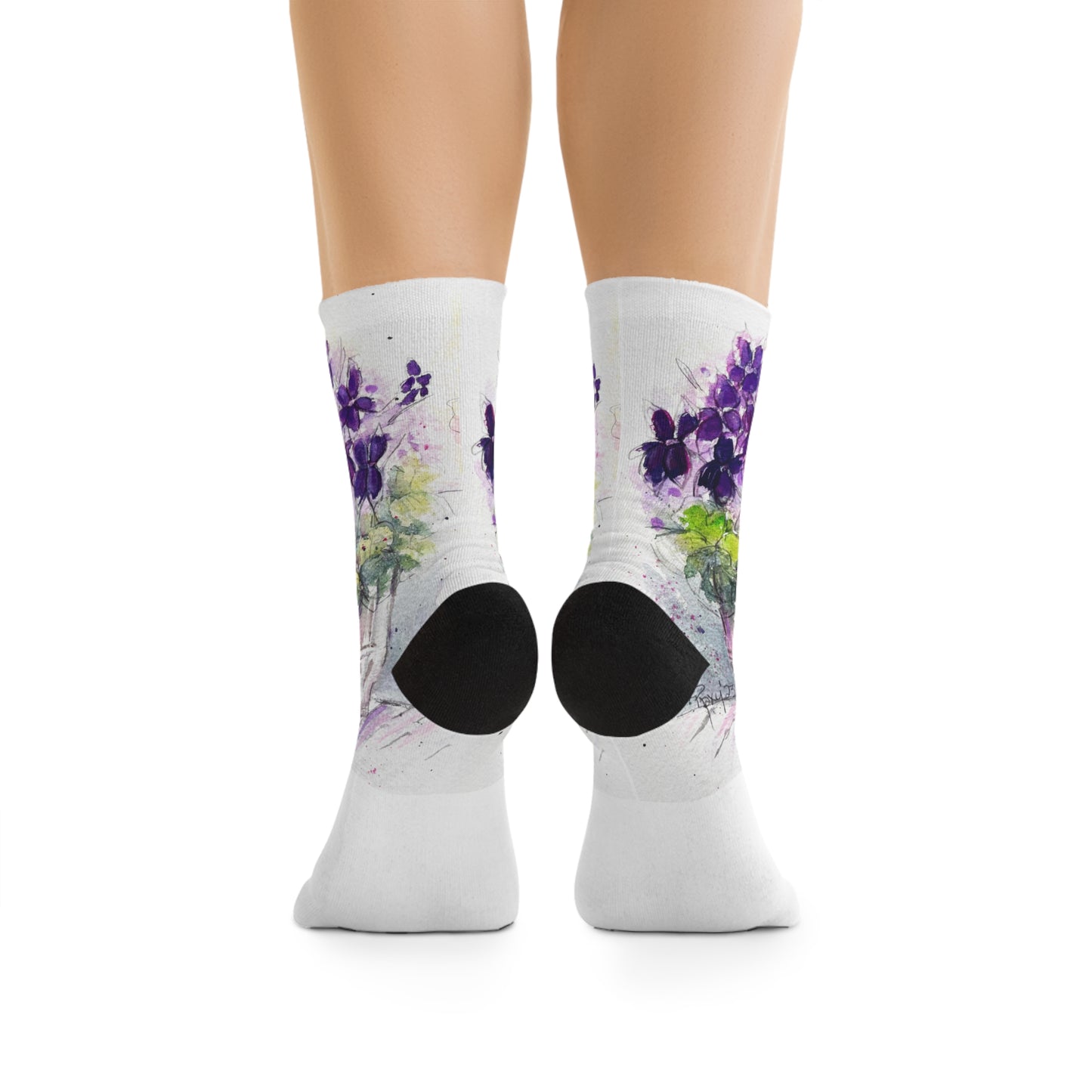 Purple Ivy Geraniums Socks