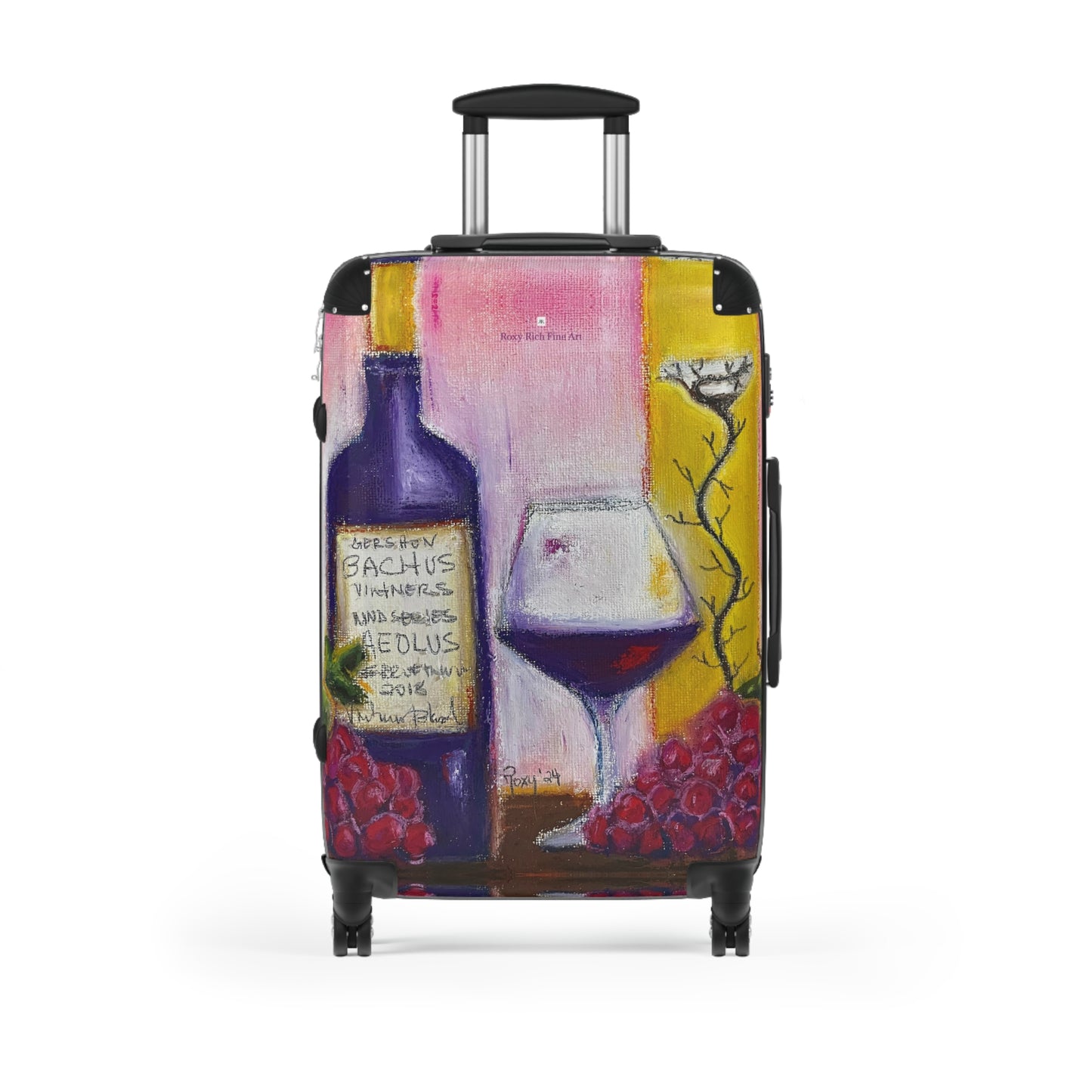 Suitcase Set Lightweight Carry On -"Aeolus"-GBV- Temecula Winery Souvenir Roxy Rich Artwork