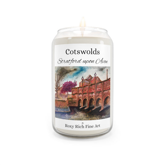 Stratford Upon Avon Tramway Bridge Cotswolds Vela perfumada, 13.75 oz