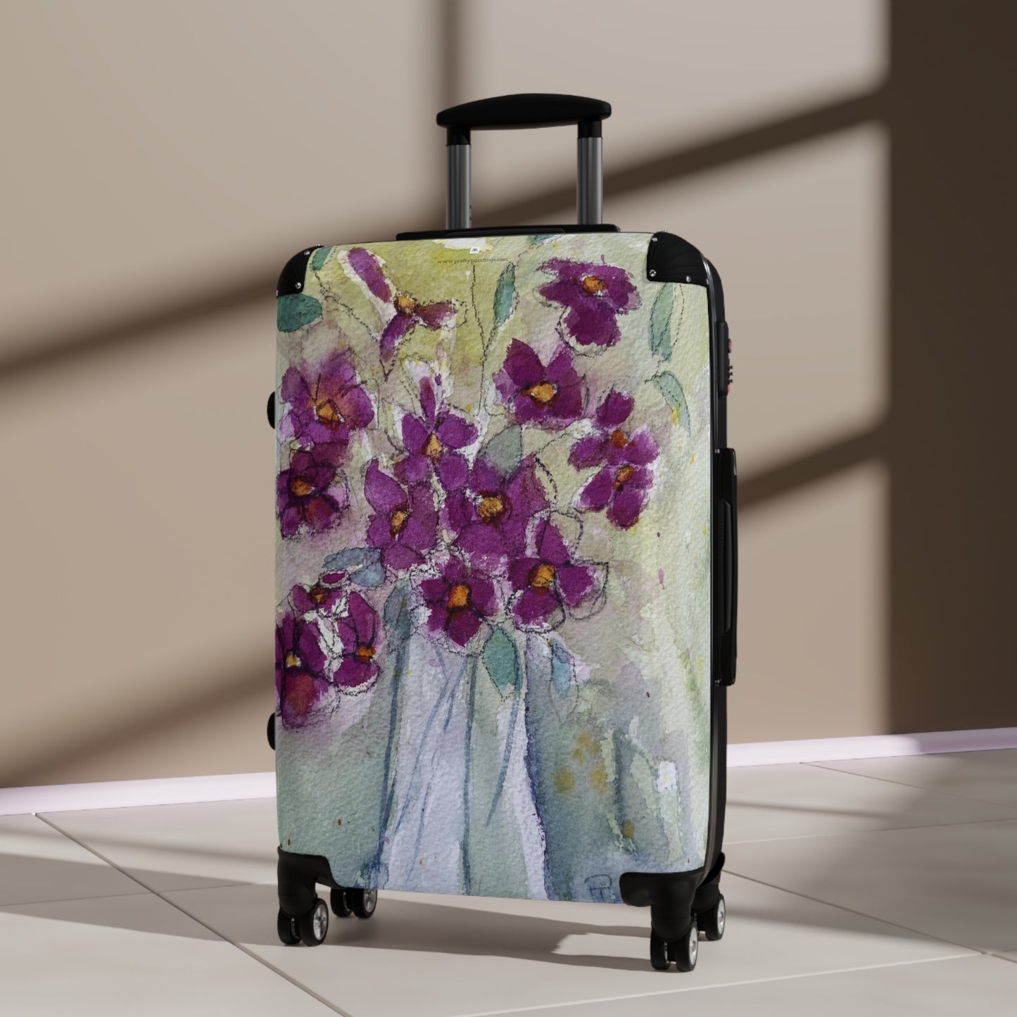 Pink Wildflowers Suitcase (Carry On + 2 sizes)