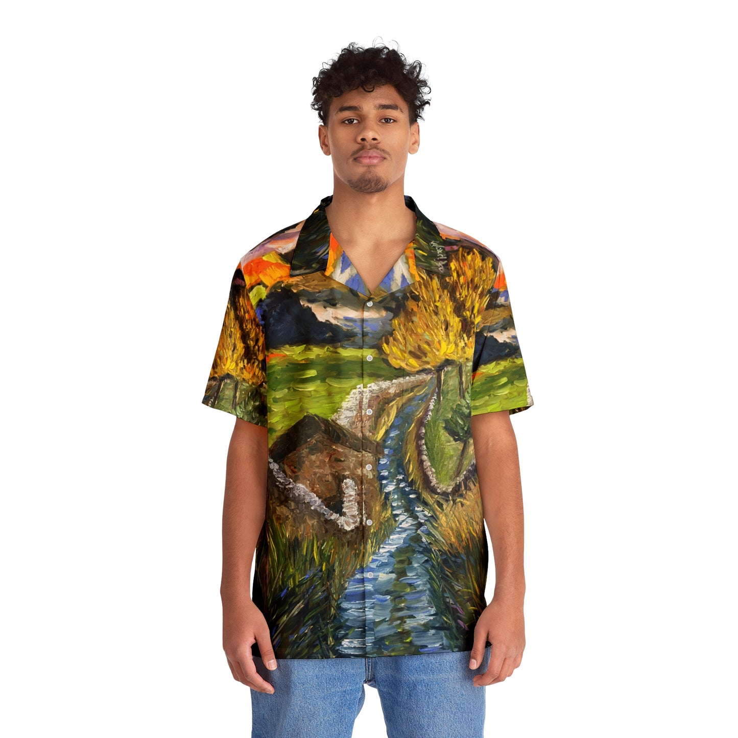 Yorkshire Dales Original English Landscape Men's Hawaiian Shirt