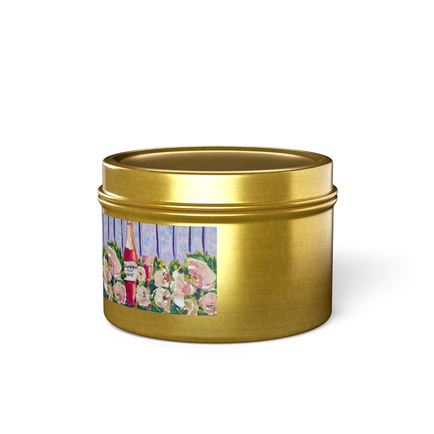 Tin Candle-Pink Champagne and Peonies