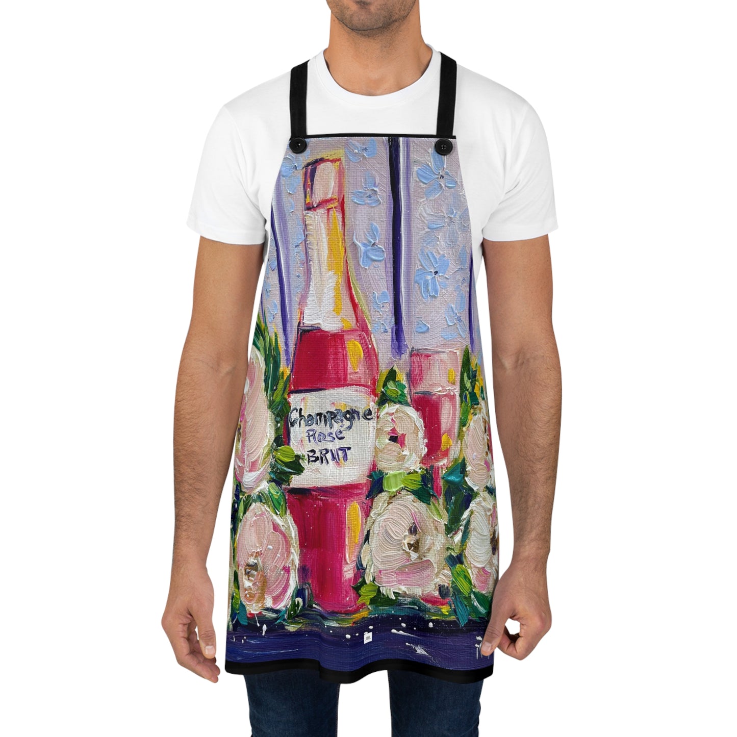 Pink Champagne and Peonies Apron