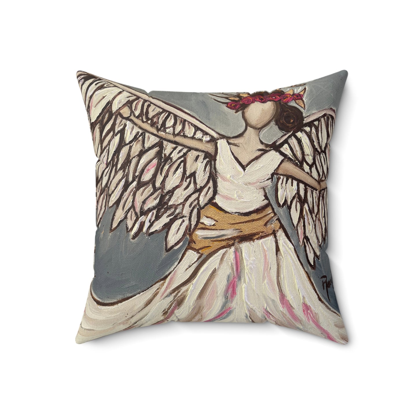 Angel Rising Indoor Spun Polyester Square Pillow