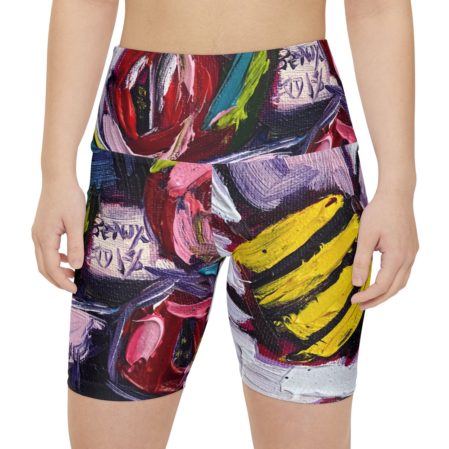 Women's Workout Shorts - Bee Happy