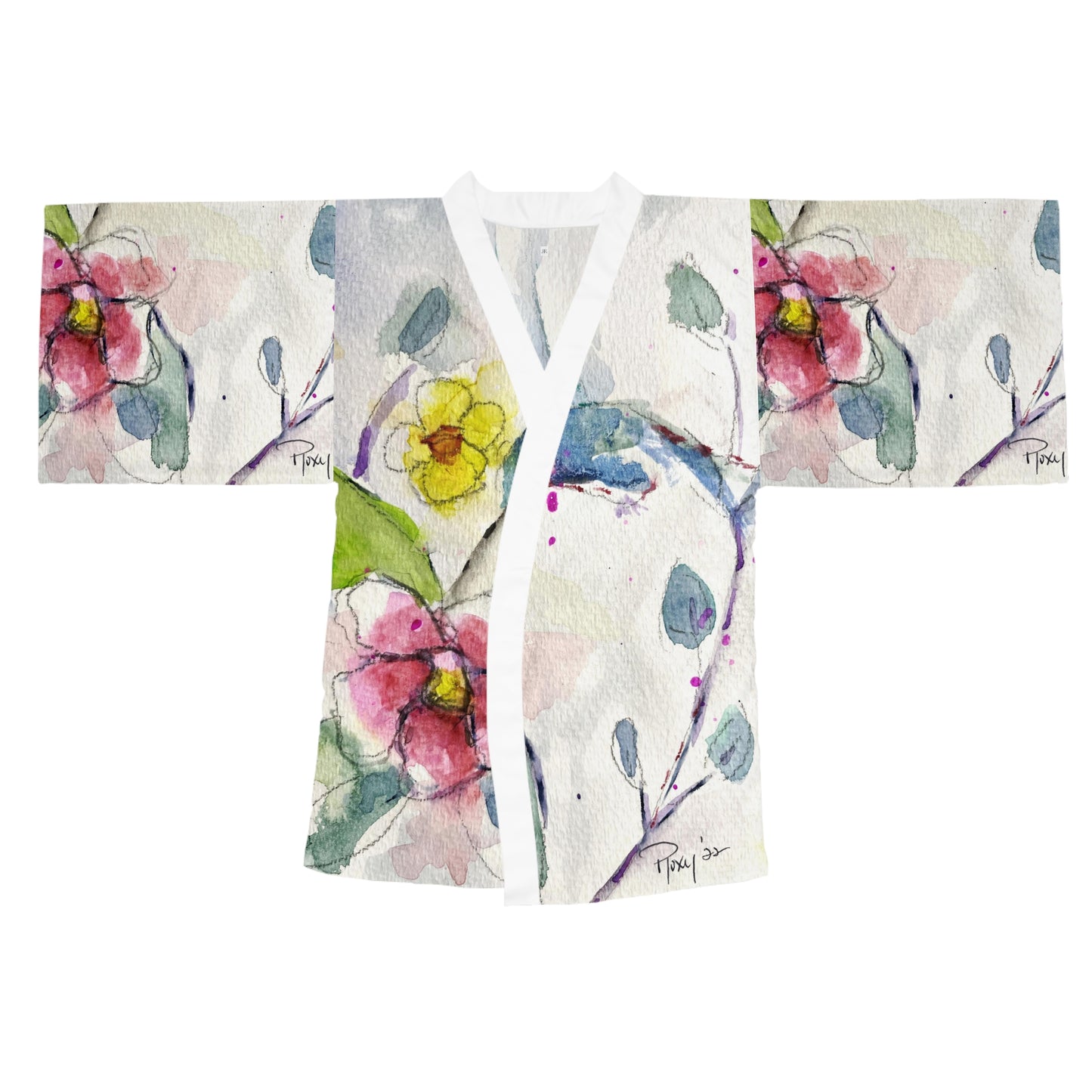 Kimono Robe -Abstract Hummingbird