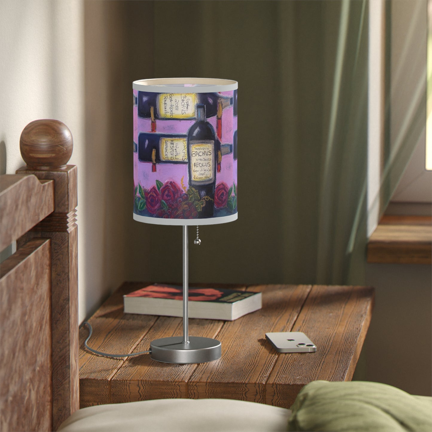 GBV Wine Rack and Roses #2 (ampliado para mostrar más rosas) Lámpara con soporte, enchufe EE. UU.|CA