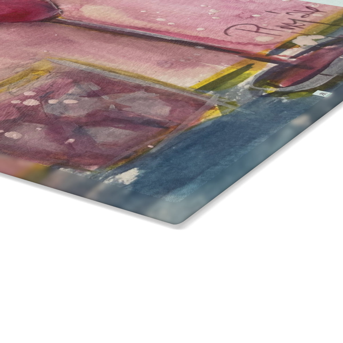 Glass Cutting Board-Pink Martini
