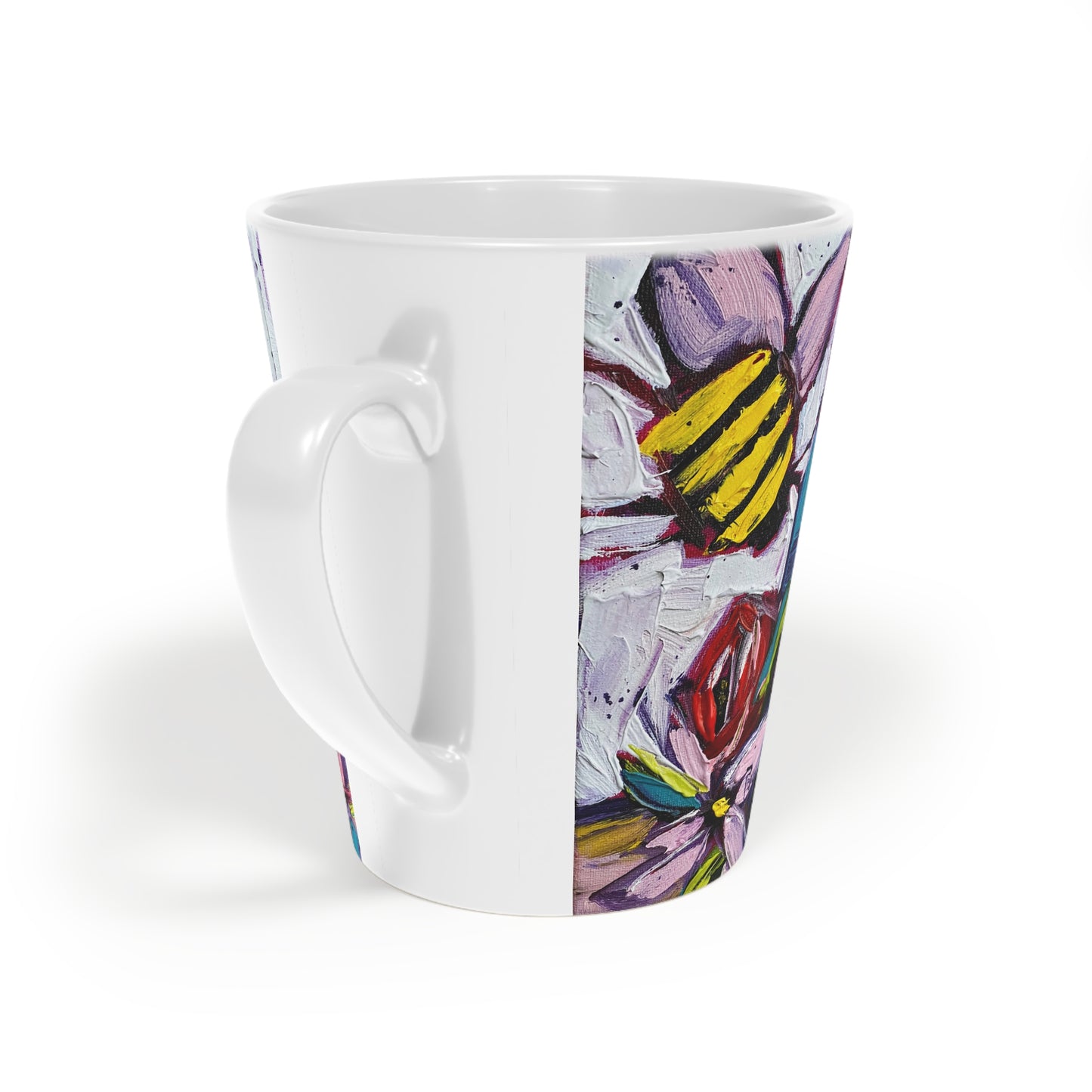 Bee Wine & Roses "Bee Happy" Latte Mug, 12oz