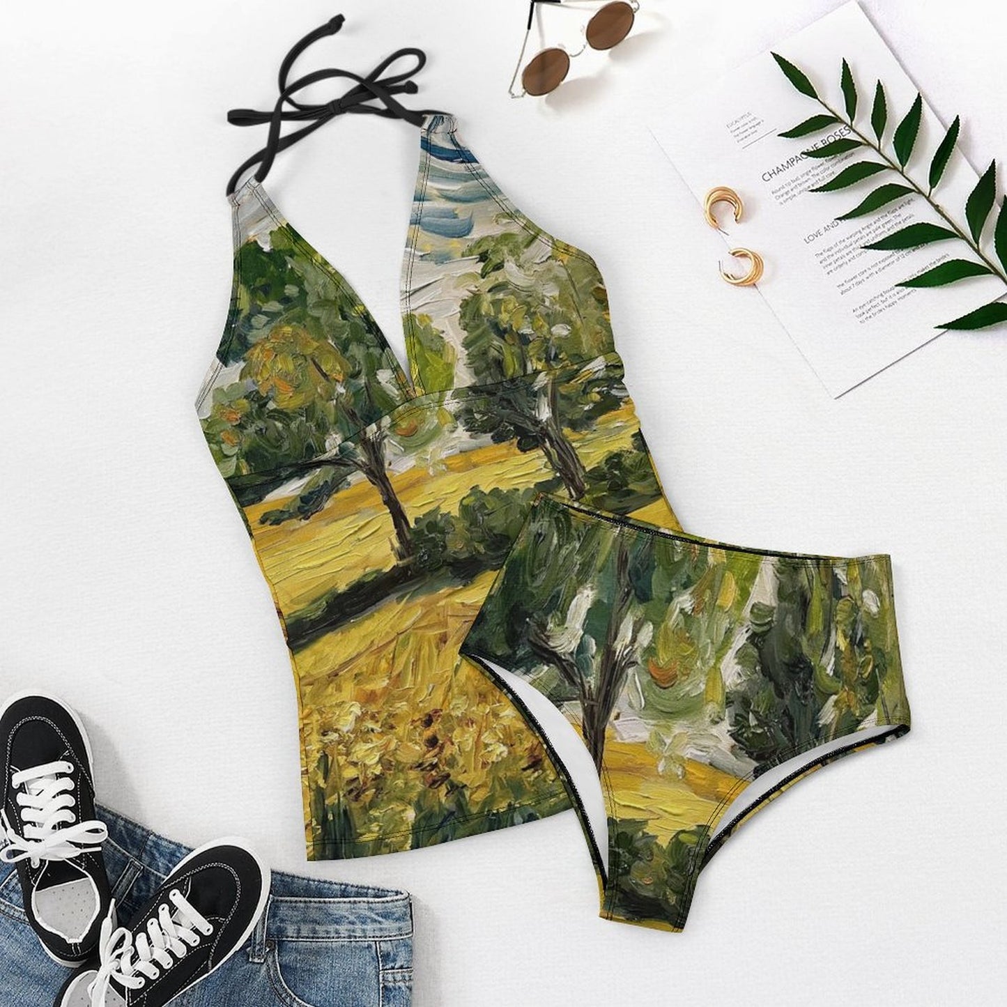 Sunny Day Slim Fit Tankini Split Swimsuit