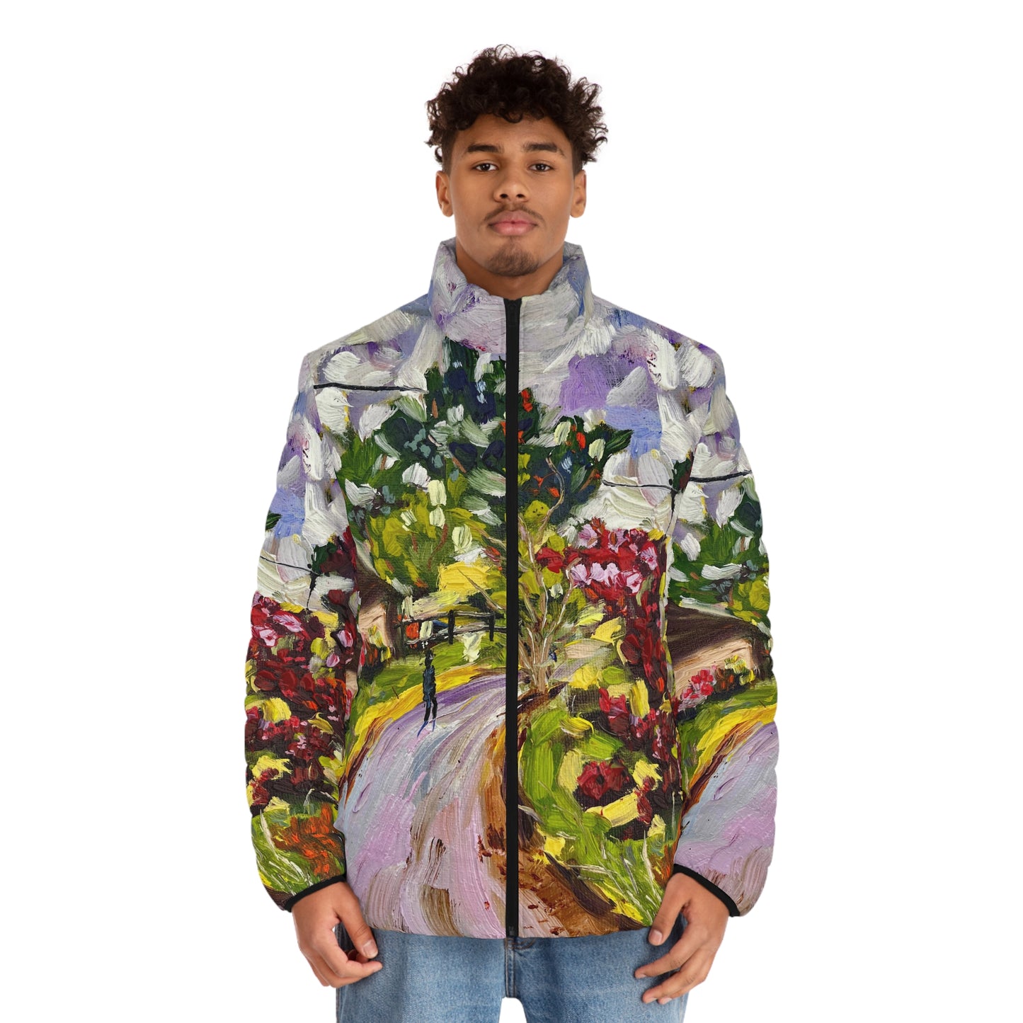 Men's Puffer Jacket - Roxy Rich Art-Dreamy Walk in Churchill, Cotswolds