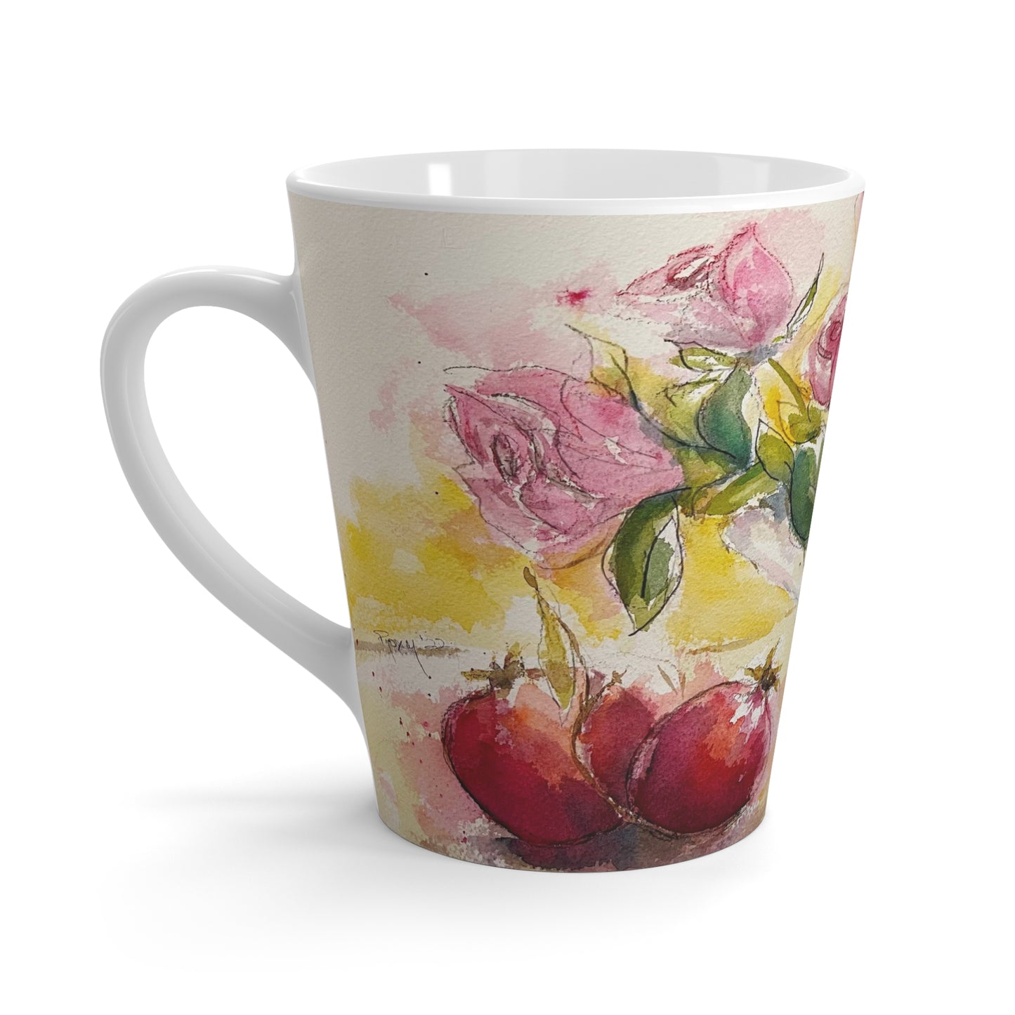Mug - Roses  and Pomegranates-Made in and Ships from USA