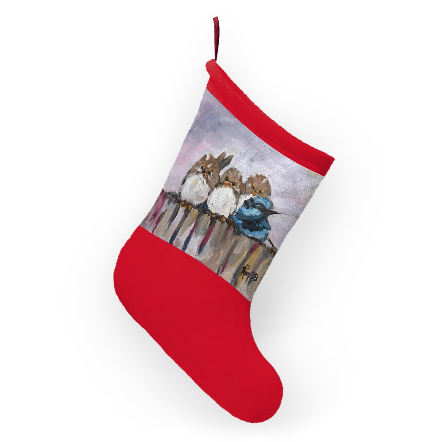 Grumpy Morning Fairy Wrens Christmas Stocking