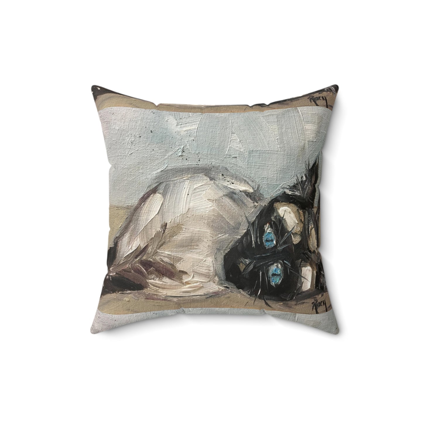 Siamese Cat (Little Miss Innocent) Indoor Spun Polyester Square Pillow