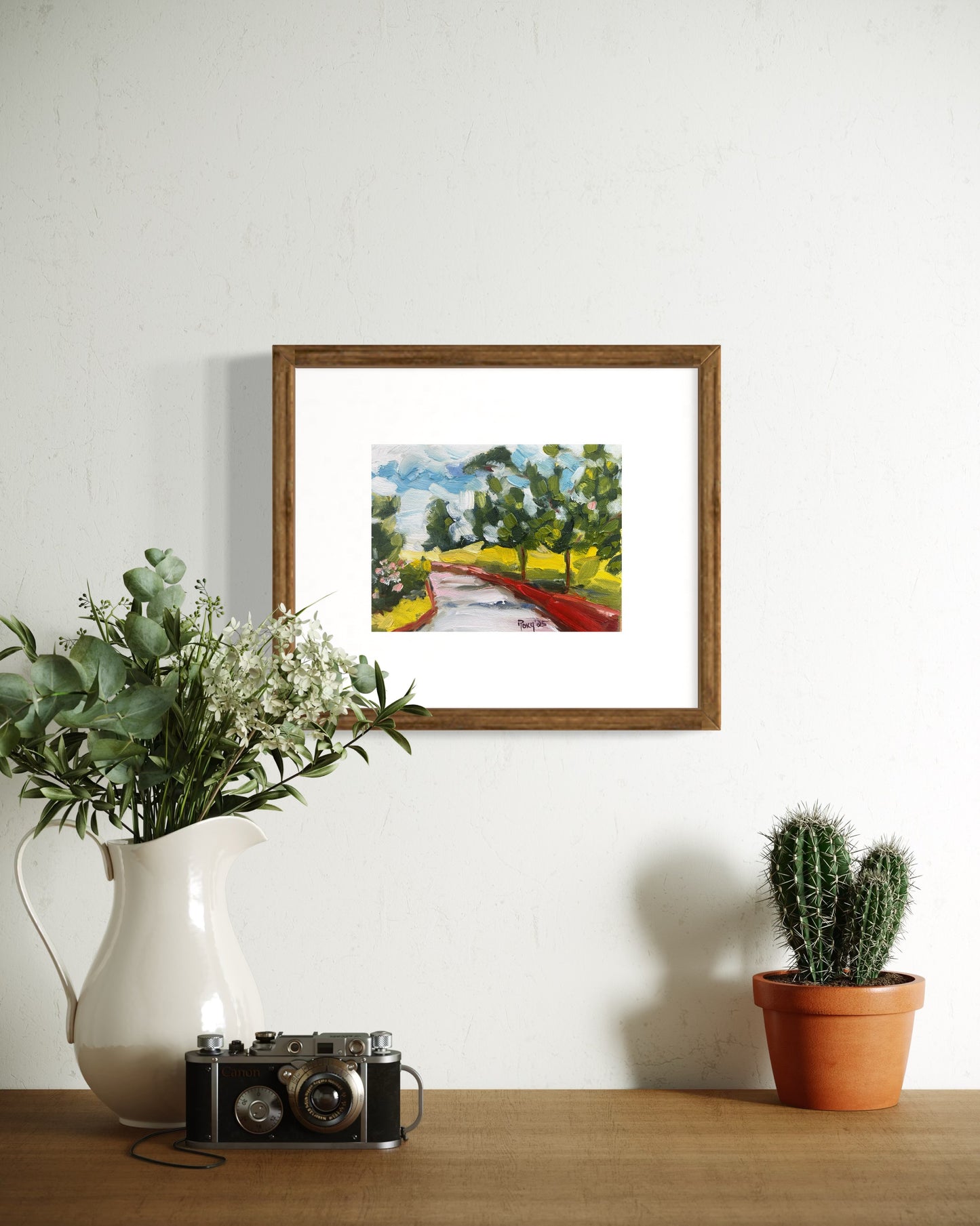 Rustic Road-Cotswolds-Original Oil Painting 6x8 Framed