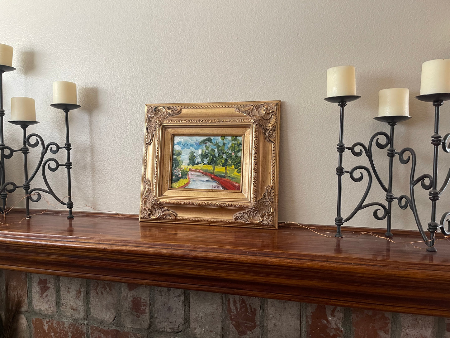 Rustic Road-Cotswolds-Original Oil Painting 6x8 Framed