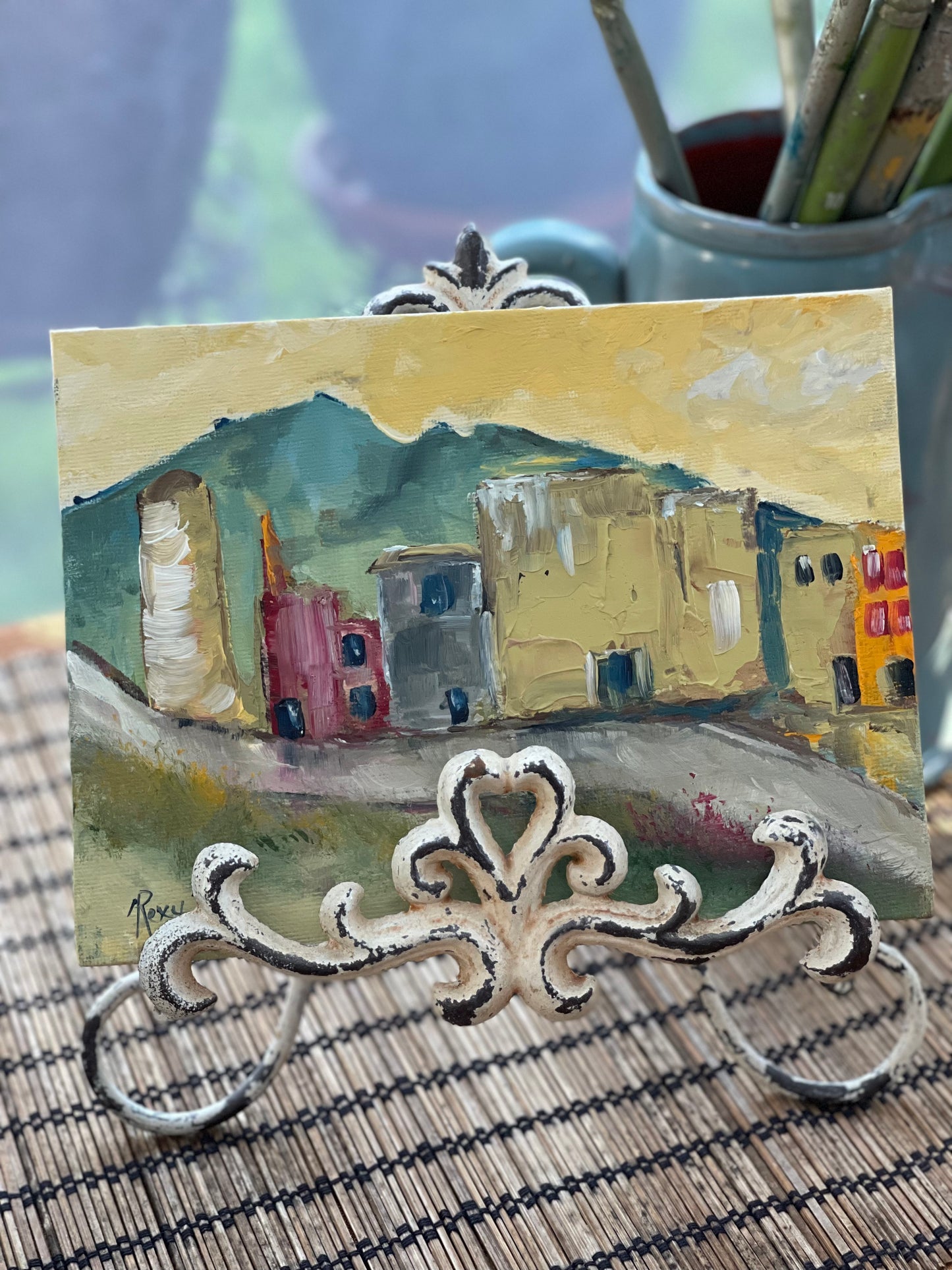 Just Passing By (Ghost Town) Original Oil Painting 6x8 Unframed