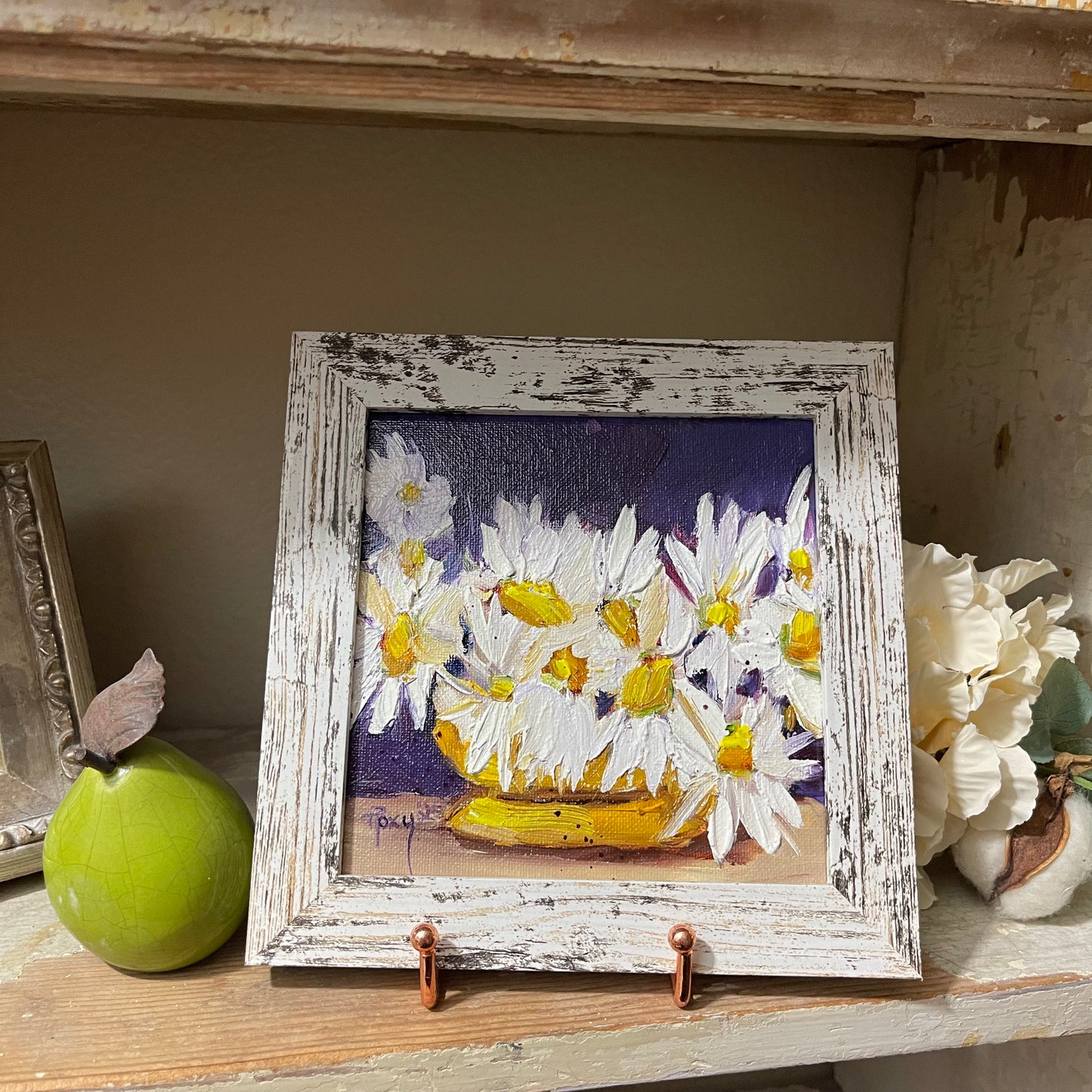 Vase of Daisies-Original Oil Painting Framed