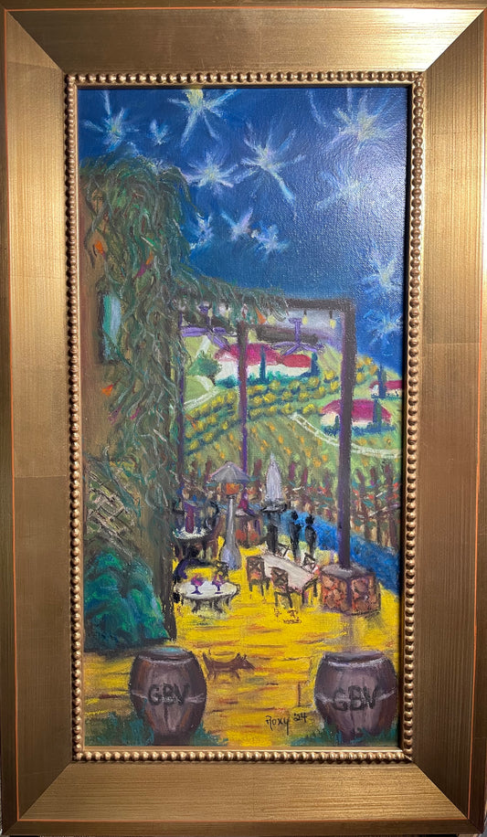 Crepúsculo en Temecula (en GBV) Pintura original al óleo pastel 10 x 20 enmarcada