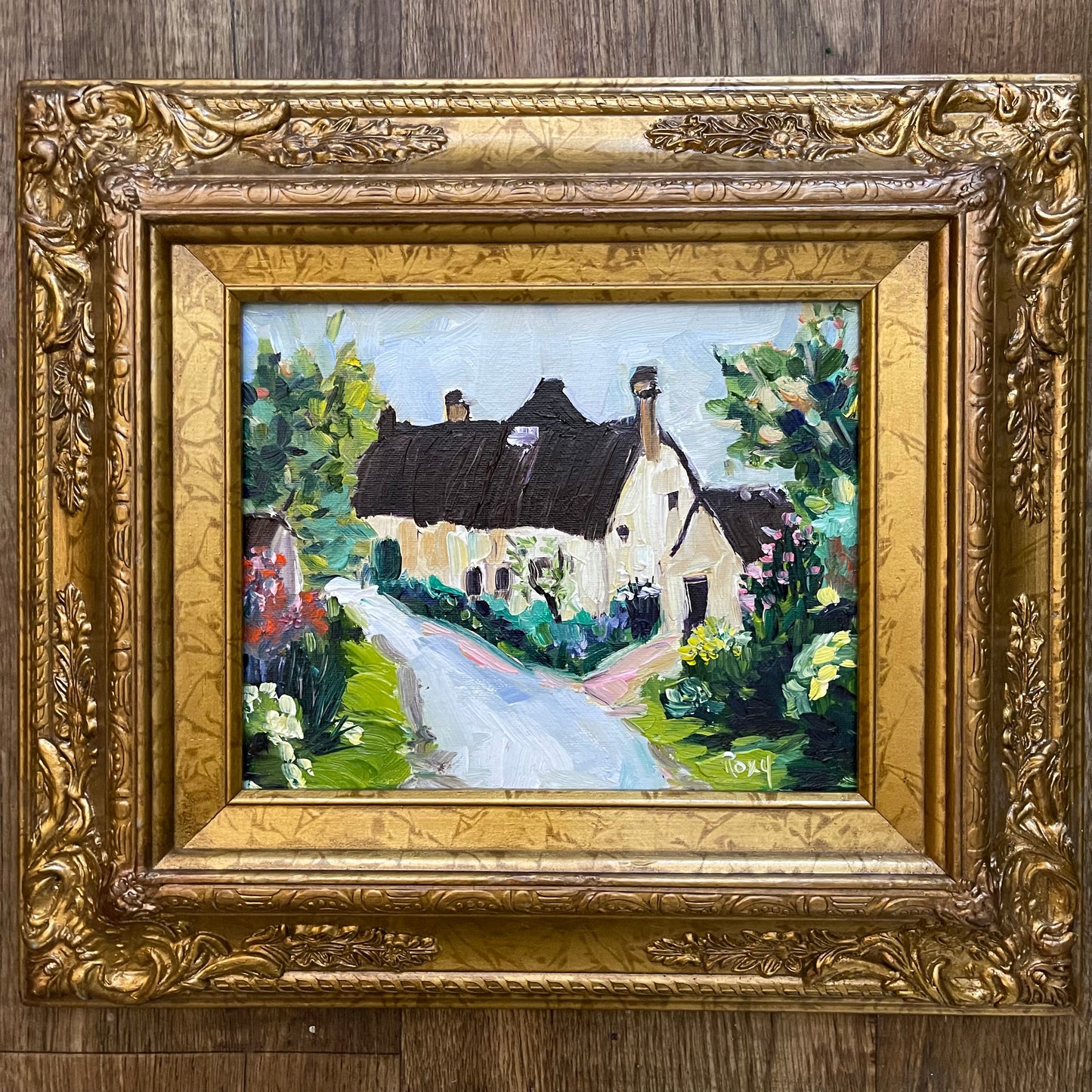 Charming Cotswolds Hideaway Original Oil Painting 8 x 10 Framed