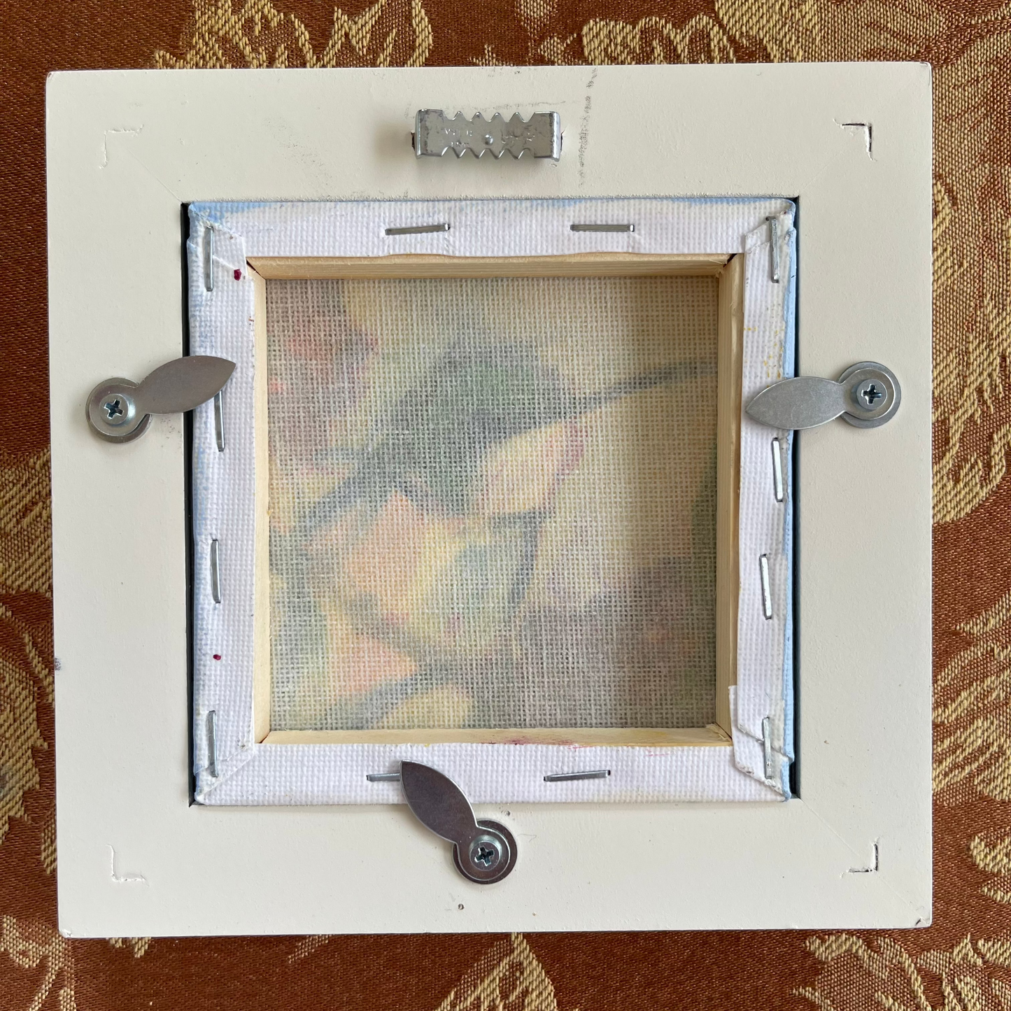 Curious Little Hummingbird Original Oil Painting 4x4 Framed