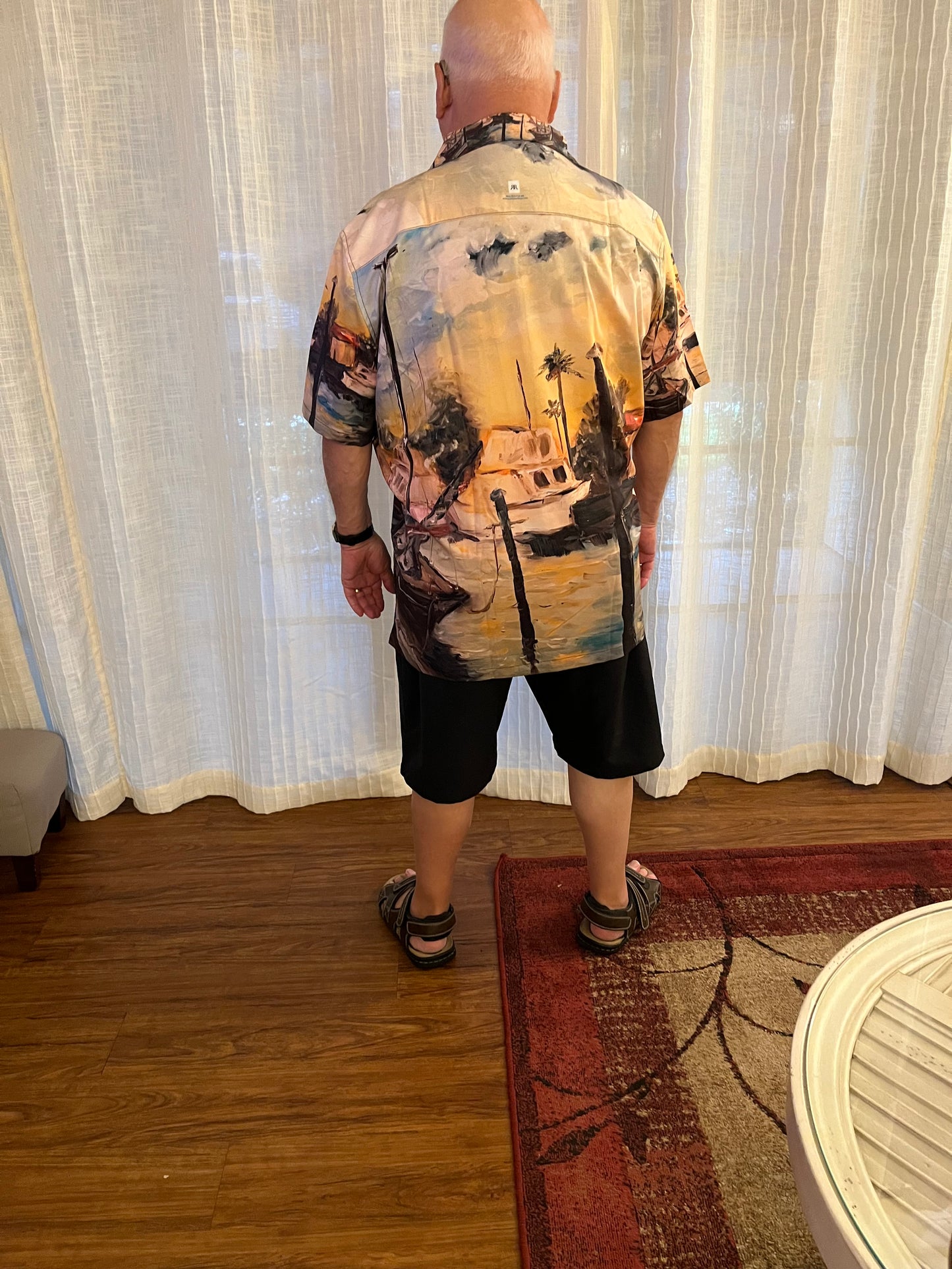 Jeanne's Harbor (Sailboats) Men's Hawaiian Shirt