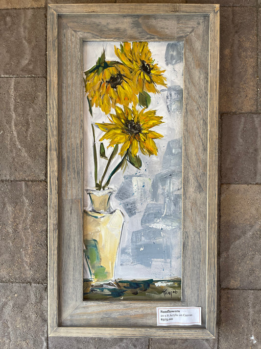 Sunflowers- Original Acrylic Painting Framed