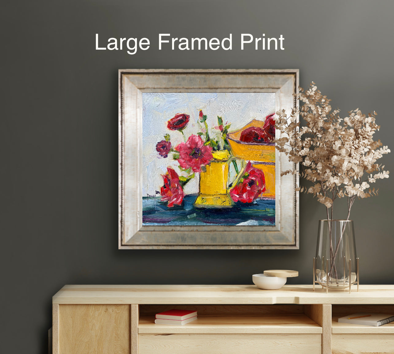 Ranunculas and Pomegranates-Original Oil Painting
