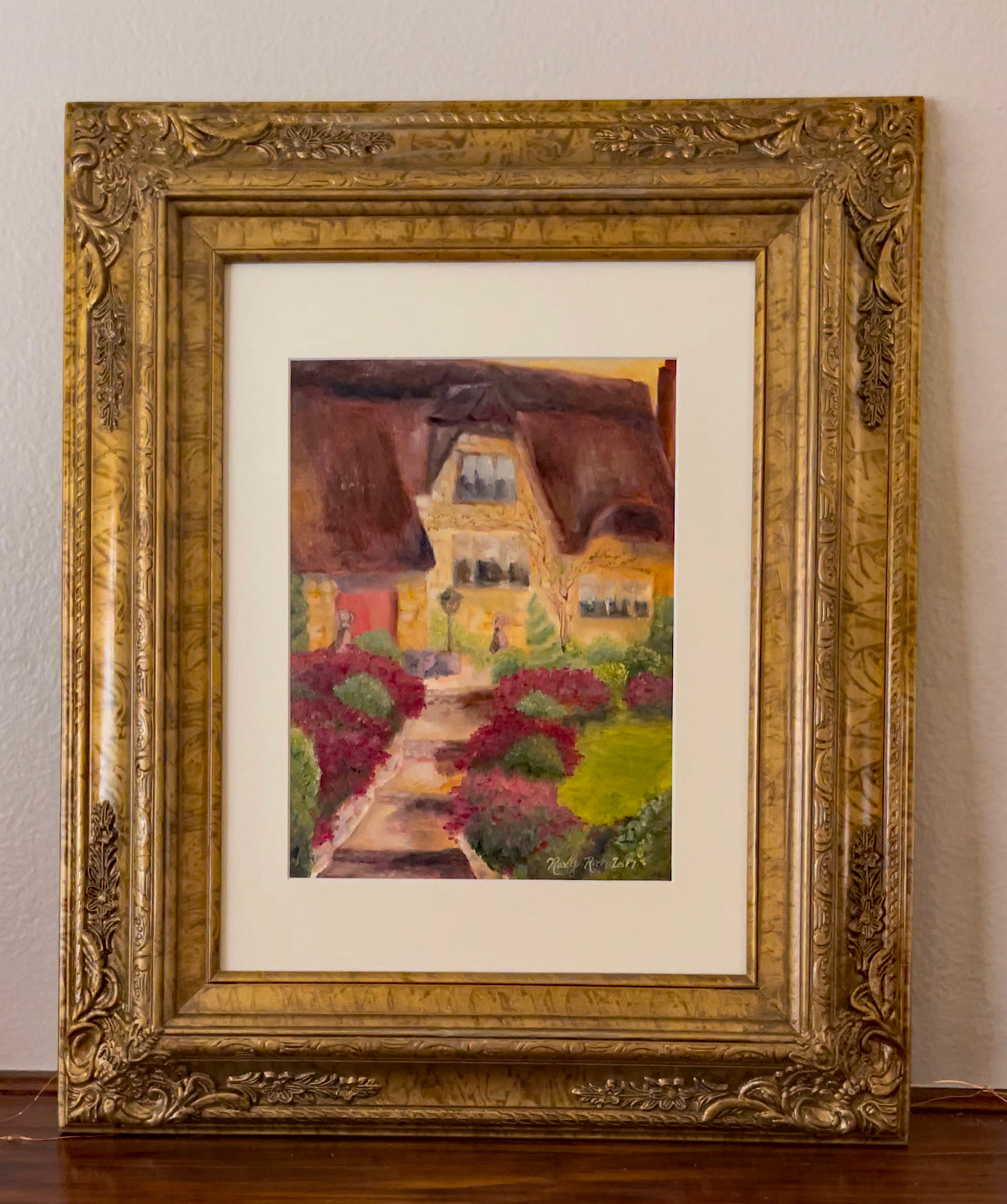 April Cottage-Original Cotswolds Oil Painting Framed