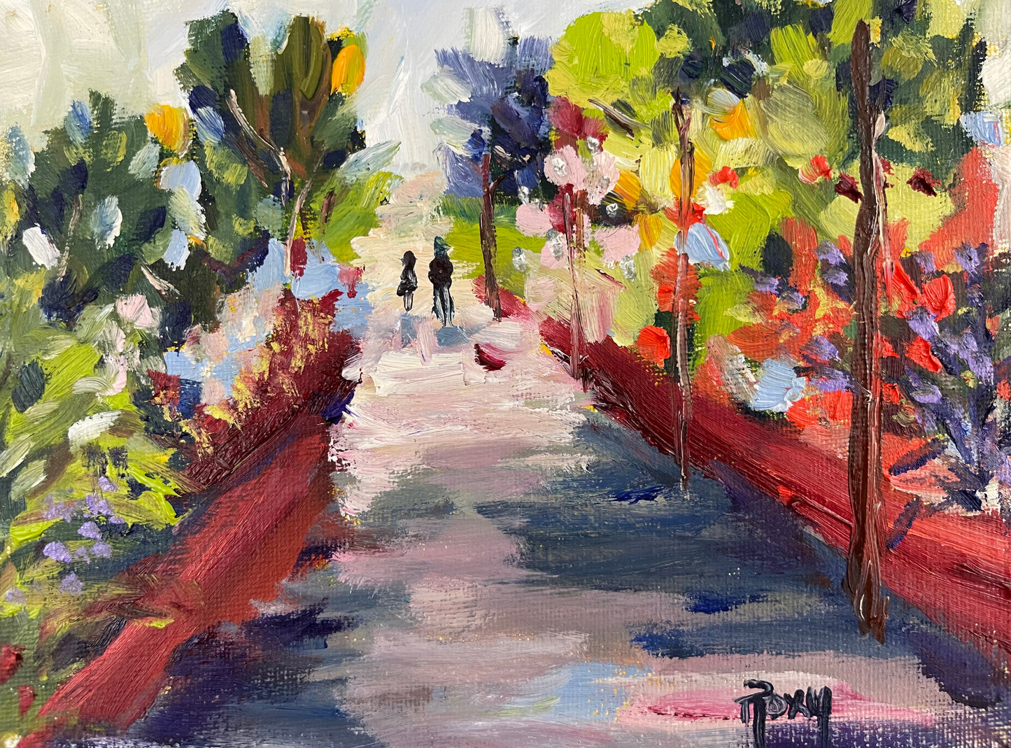 San Diego Promenade Peinture à l’huile originale 6x8 Non encadré