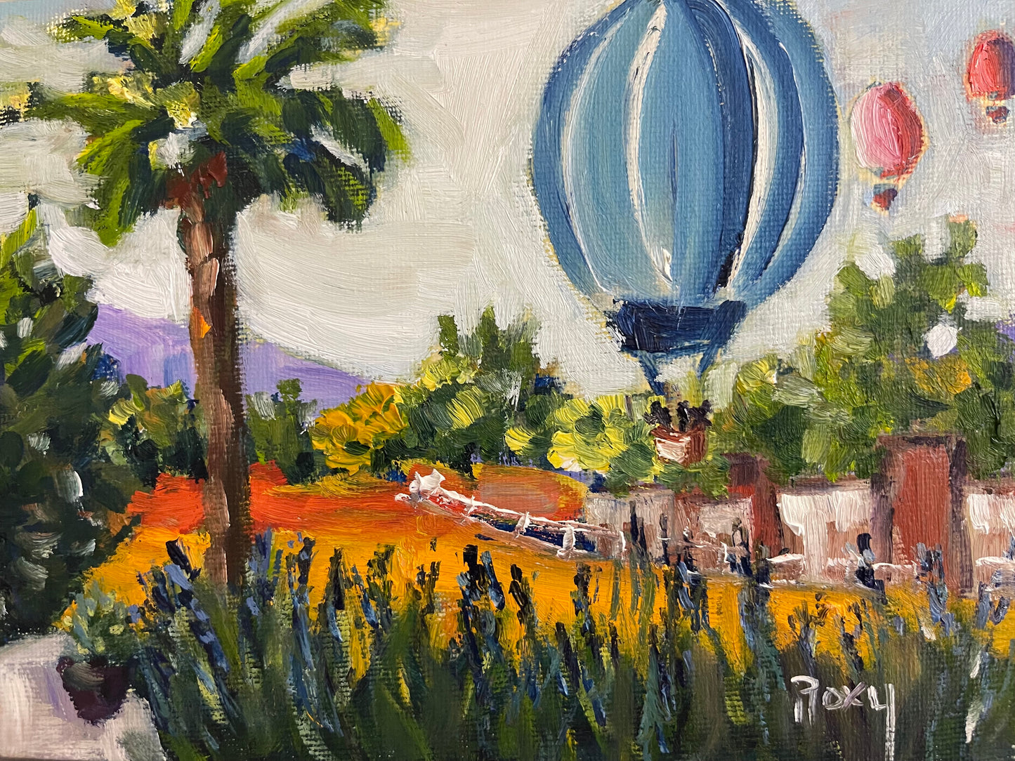 Balloons by Lorenzi Original Oil Painting 6x8 Unframed