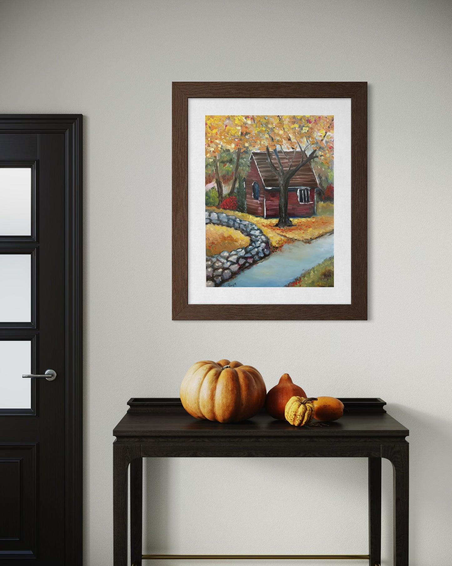 Autumn Retreat Original Oil Landscape Painting Framed