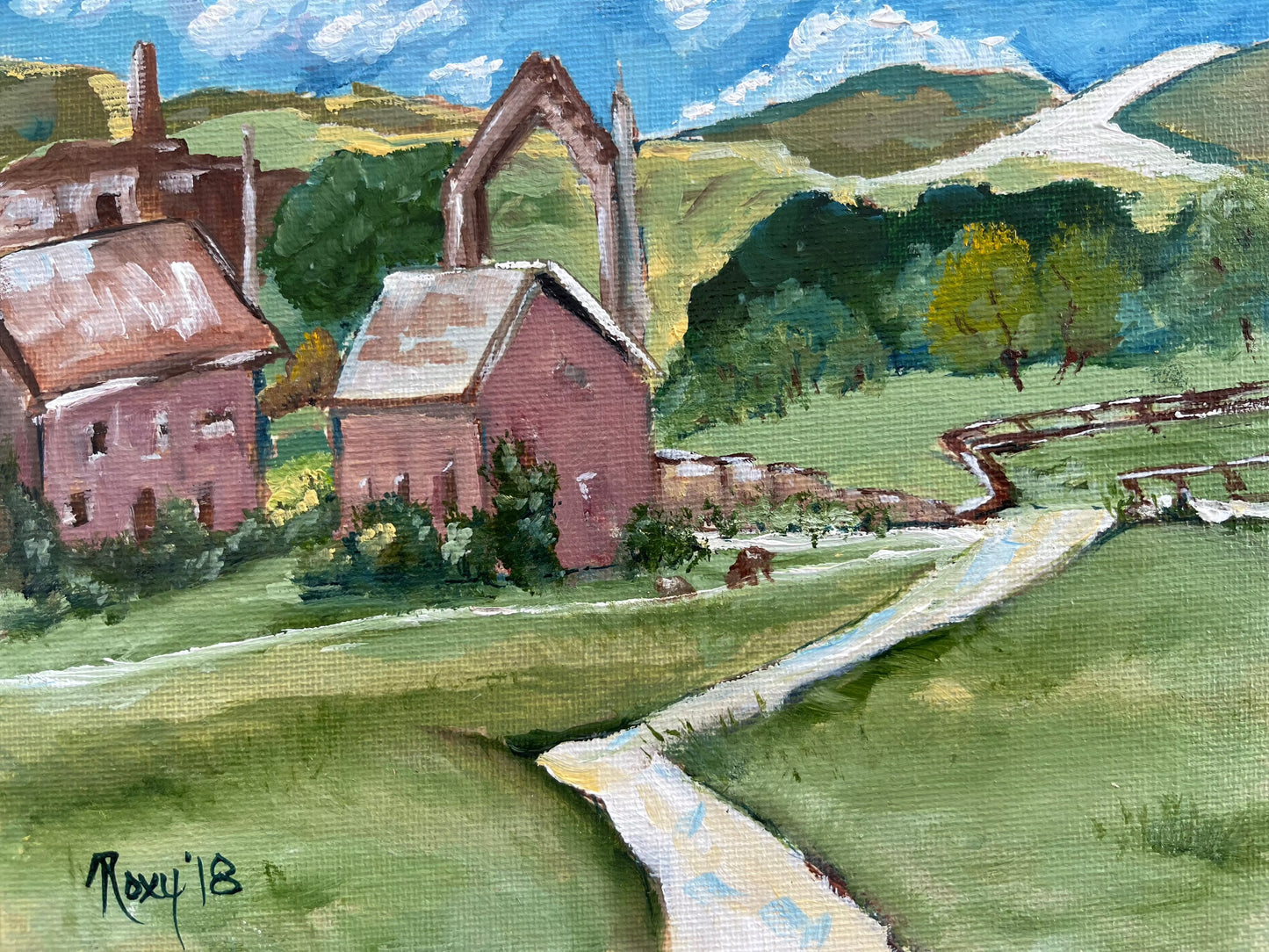 Bolton Abbey Pintura al óleo original 6x8 Sin marco