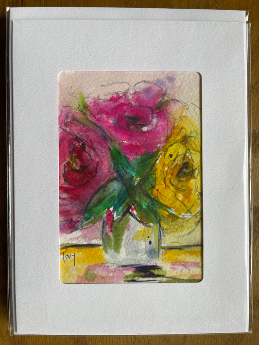 Roses on the Patio Watercolor