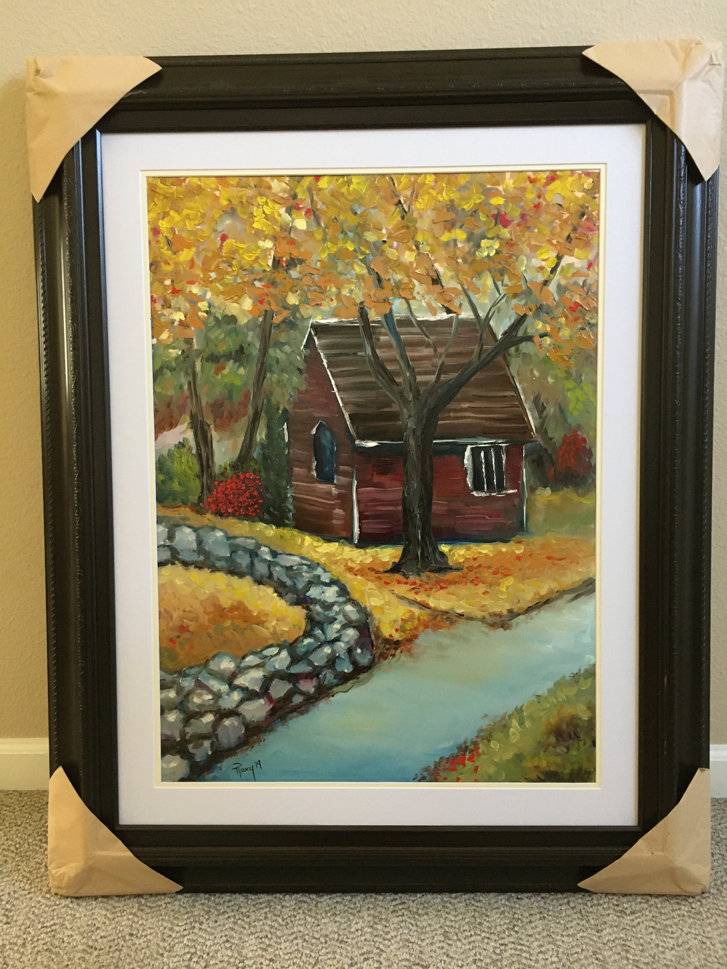 Autumn Retreat Original Oil Landscape Painting Framed