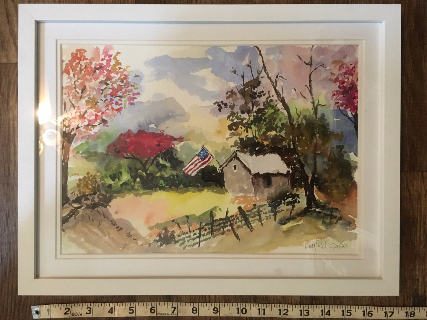 Land of the Free-Original Watercolor Landscape Framed