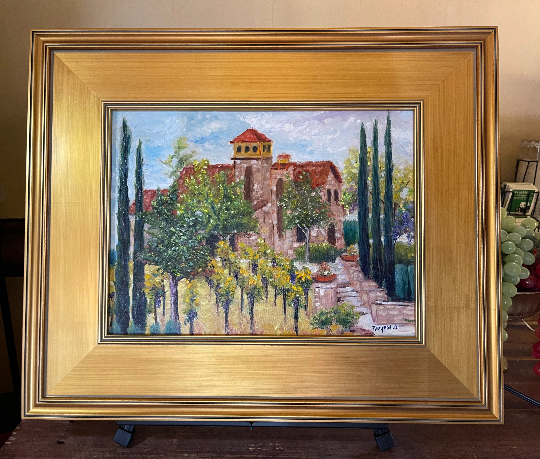 Lorimar Winery-Original Contemporary Impressionism Oil Landscape Painting Framed