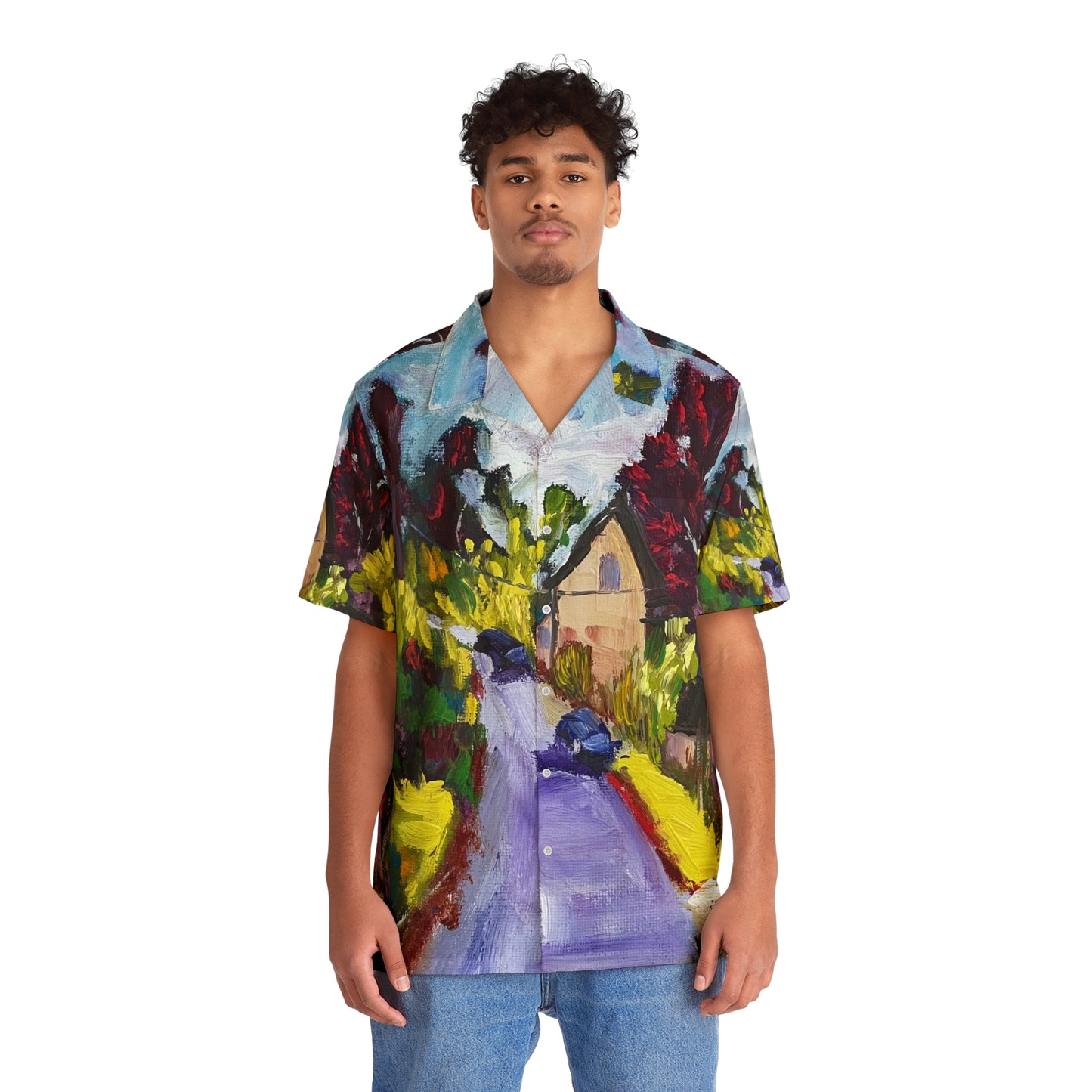 Men's Hawaiian Shirt- Passing Through Whitney-Cotswolds