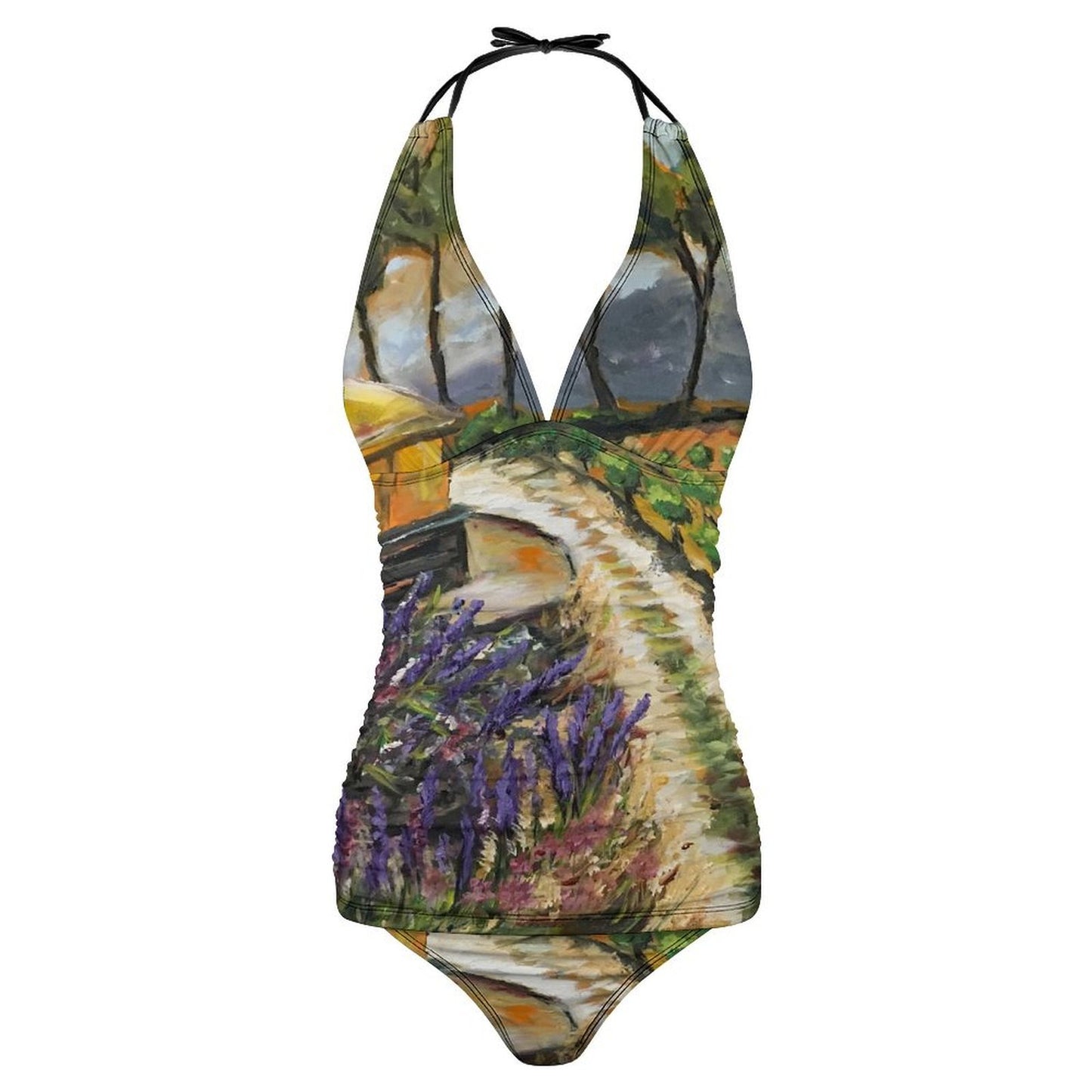 Summer Vines Faulkner Winery Temecula Slim Fit Tankini Split Swimsuit