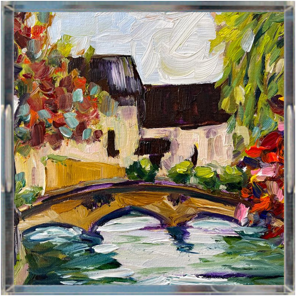 Autumn Bourton on the Water- Cotswolds Acrylic Tray Square
